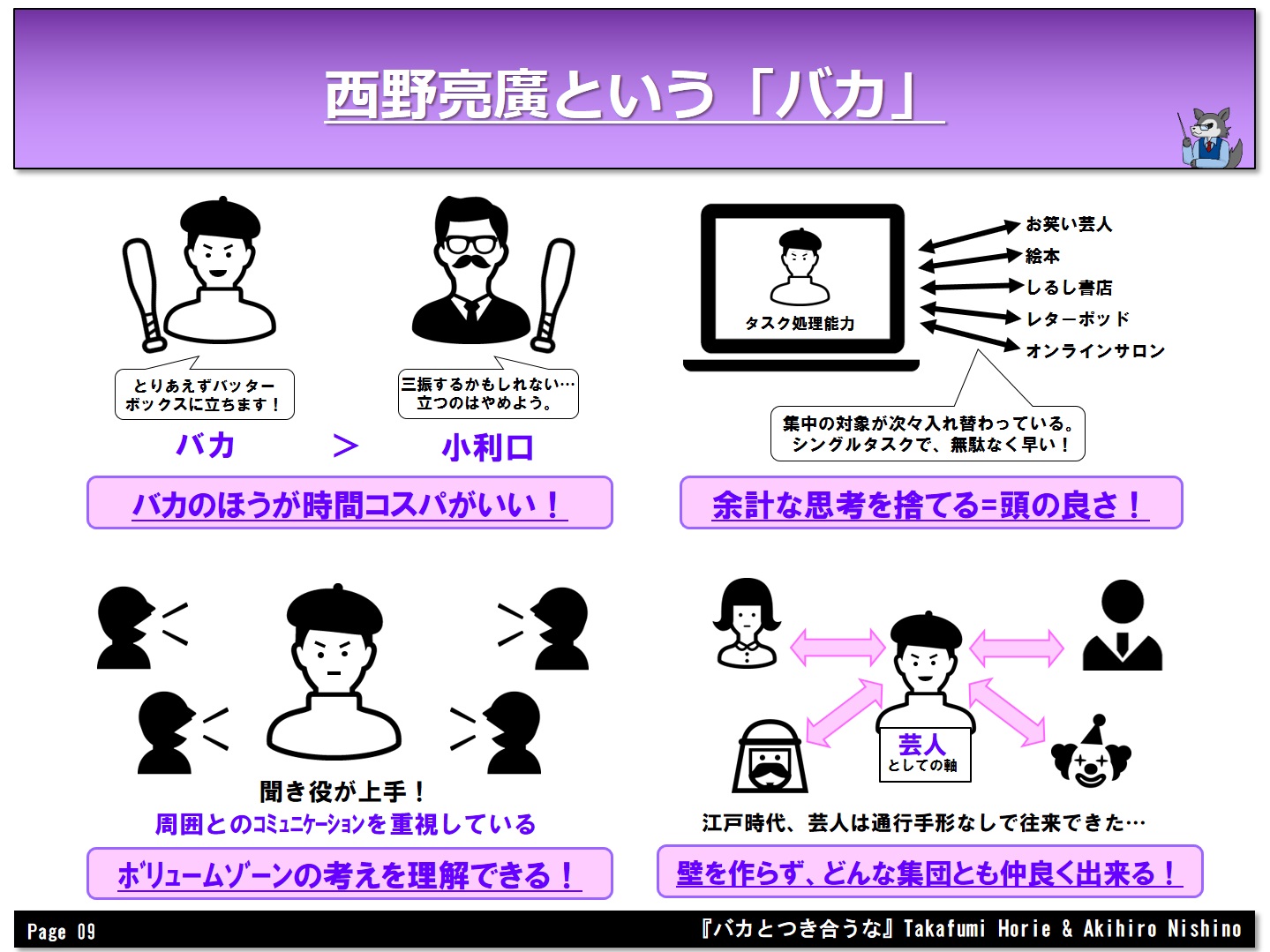 あなたはどのバカ 堀江貴文 西野亮廣 バカとつき合うな を図解で解説 図解師 ウルフの 図解の世界